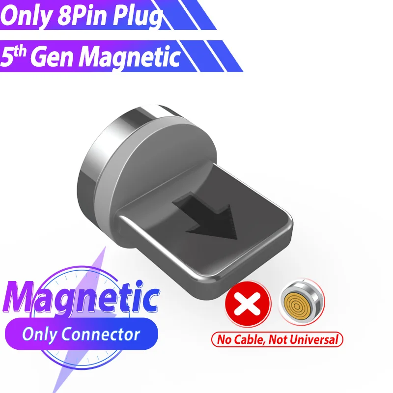 Магнитный кабель Micro usb type C Tipoc Led 5A Supercharge для huawei P30 P20 P10 mate 30 20 Pro Lite Cabo Usb Magnetico 1 м 3.3ft - Цвет: only 8pin plug