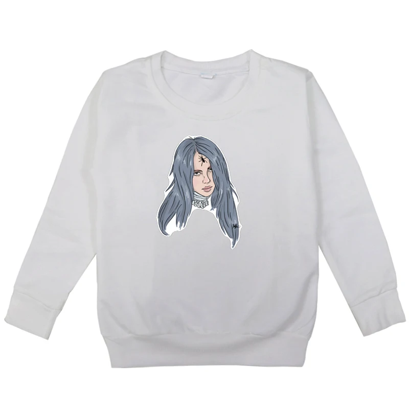 kids hoodies 10 Детские толстовки с капюшоном с принтом Billie Eilish; сезон весна-осень; толстовки для мальчиков и девочек; Повседневная хлопковая Детская толстовка; Одежда для девочек-подростков - Цвет: kids hoodies 10