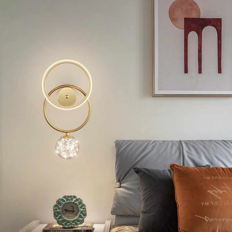 New Classical Led Wall Lamps for Living Room Bedside Aisle Simplicity Light Luxury Gold Black Art Decoration Interior Lighting | Освещение