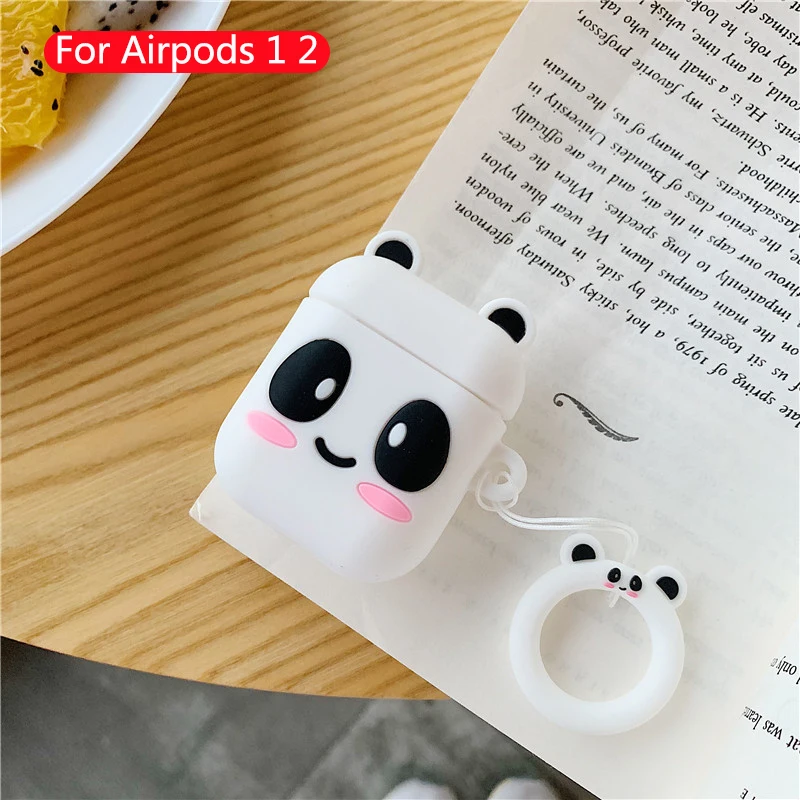 Чехол для наушников с милыми мультяшками чехол для Apple Airpods Силиконовые мягкие кожаные чехлы для Airpod 1 2 Аксессуары гарнитура коробка защитный чехол - Цвет: 389