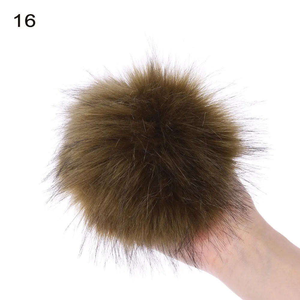 Цветной 15 см большой натуральный помпон из меха енота лисы Меховые ...
