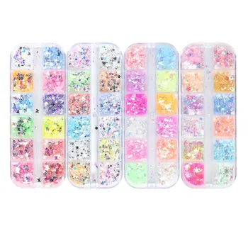 

4 Box Nail Sequins Decor Nail Art Butterfly Sequins Irregular Manicure Sequins Glitter Nail Sequins Beautiful Nail Art Decor for