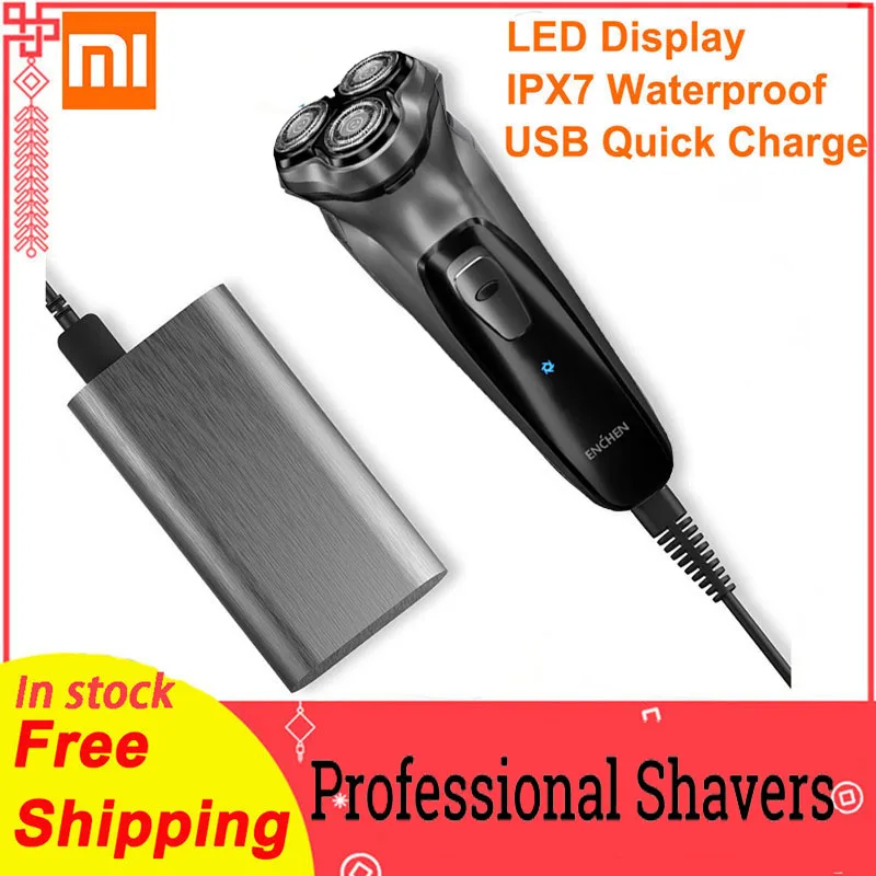

In stock XIAOMI Youpoin Enchen Black Stone 3D Electric Shaver Smart Control Blocking Protection Razor for Men Gift New 3
