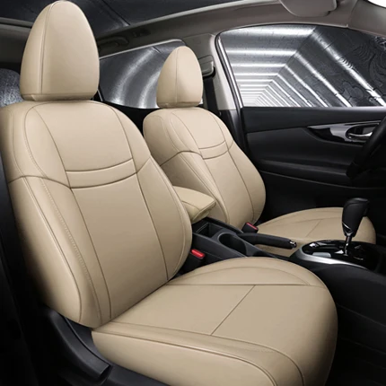 beige CARTAILOR на заказ, подходят для Nissan Qashqai, автомобильные чехлы для сидений, чехлы для сидений, защитные чехлы из искусственной кожи, стильные аксессуары, набор - Название цвета: beige