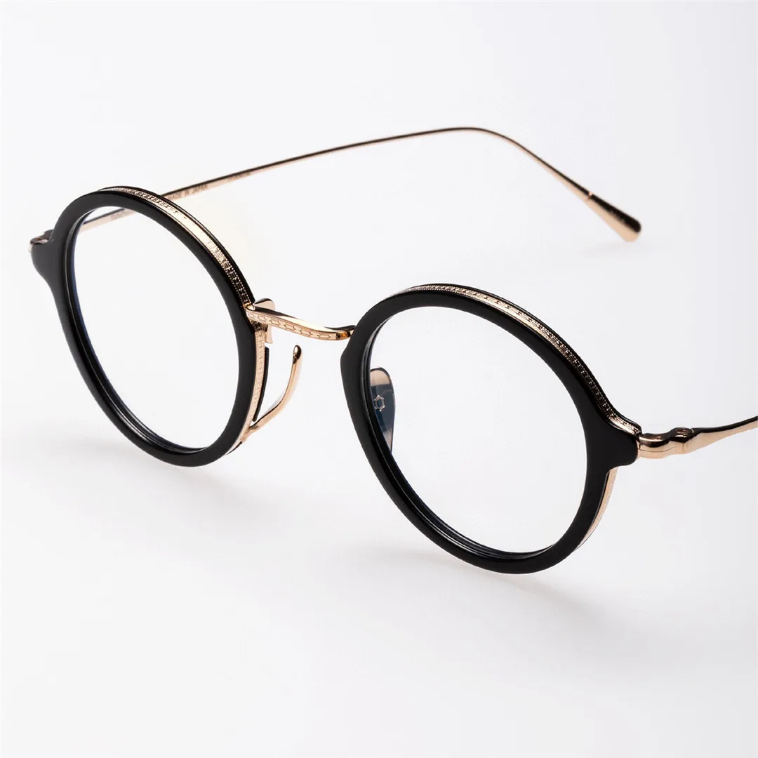 

SUPER SUNG KMN-1110 Optical Eyeglasses For Men Women Retro Style Anti-Blue Light Lens Plate Plank Round Frame With Box