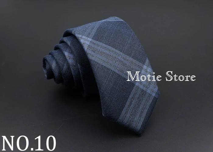 Herren-Krawatten, 6 cm, klassisches Polyester, handgefertigt, schmale Krawatten, gestreift, schmaler Kragen, schmal, schwarz, grau, blau, lässig, karierte Krawatte, Geschenk – Detail 11