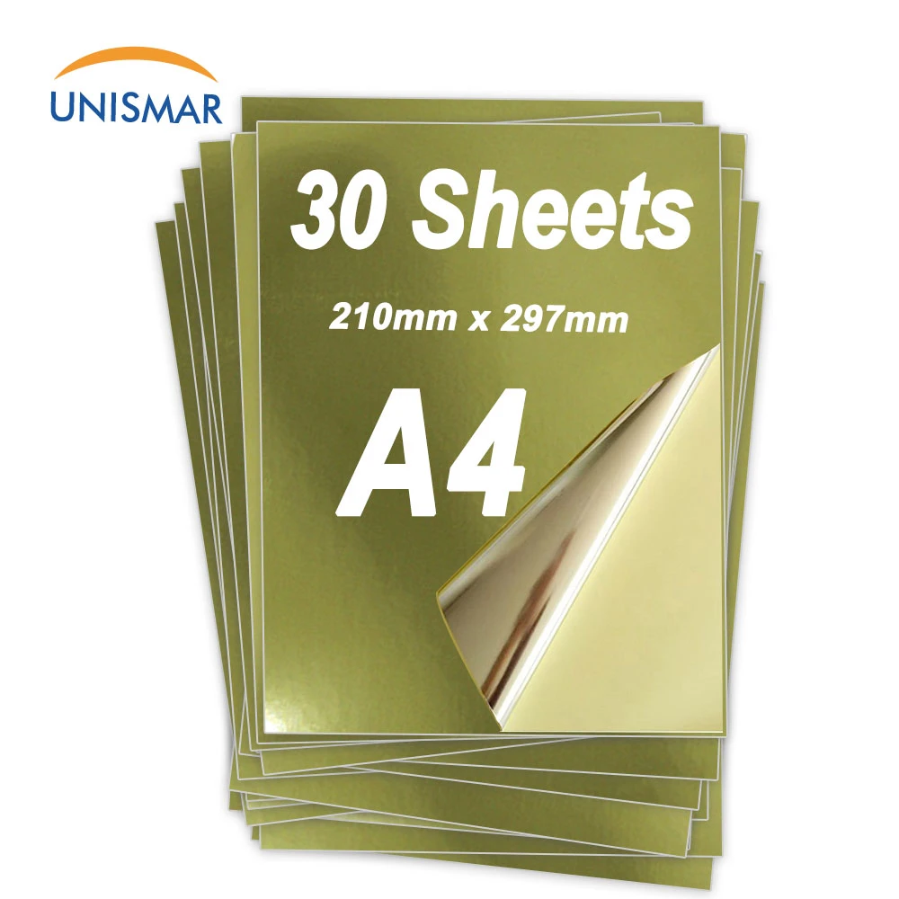 30 sheets gold printable vinyl sticker paper a4 paper 210mm 297mm waterproof adhesive printing paper work for inkjet printer copy paper aliexpress