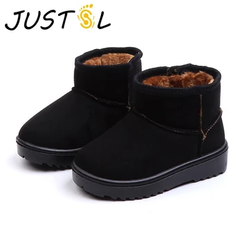 

JUSTSL 2019 Winter Children's Snow Boots Kids Keep Warm Short Shoes Non-slip Boys Girls Snow Boots Size 22-37