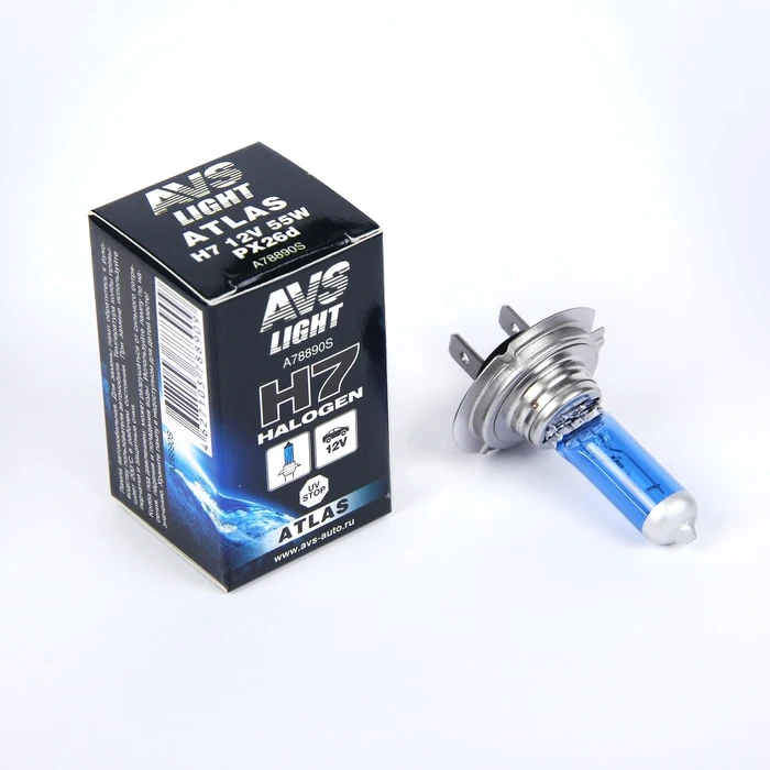 Halogen lamp AVS ATLAS BOX, H7, 12V, 55W, 5000K, 1 PC. 3110608 ► Photo 2/4