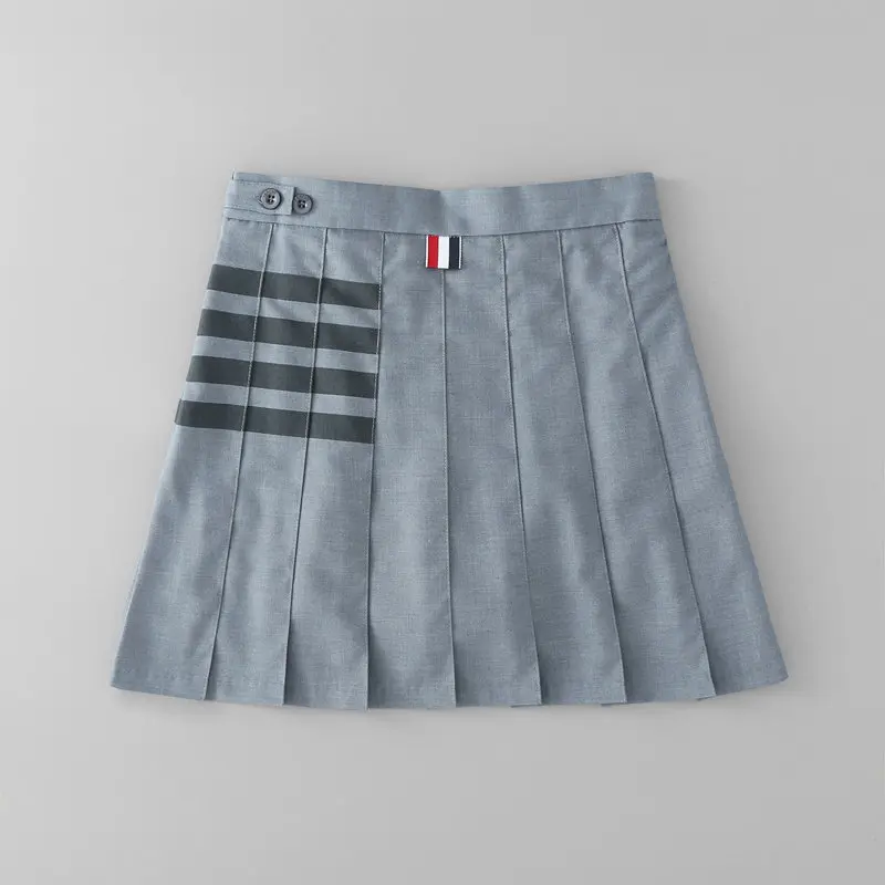 

2020 New Summer Skirt Women Harajuku Striped Pleated Skirt Ins Loose High Waist A-line Skirt Cute Mini Skirt Student Skirt