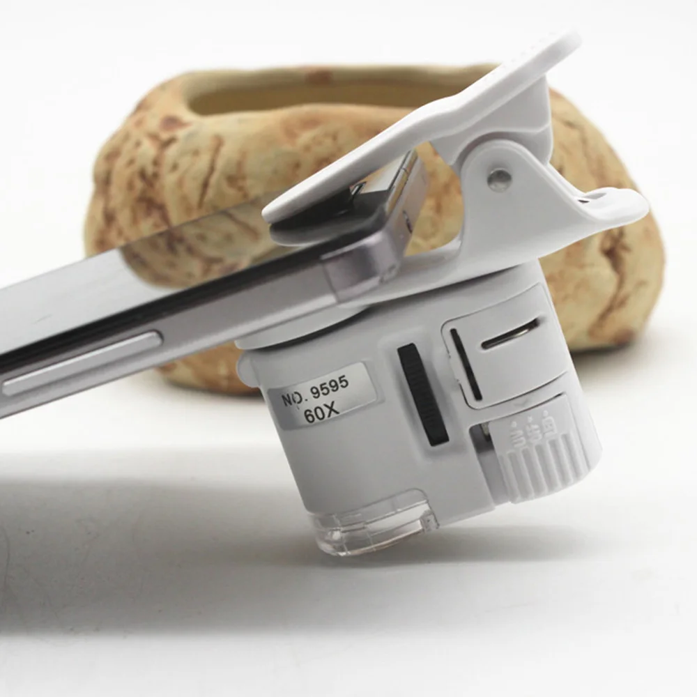 Universal 60X Mobile Phone Microscope Macro Lens Zoom Micro Camera Clip with LED Light Magnifier for mobile phone