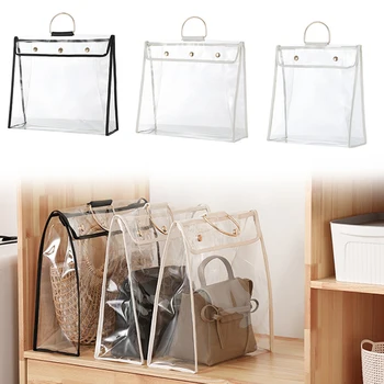 

Clear Dust-proof Bag Transparent Dust Bag Organizer Purse Handbag Protector with Magnetic Snap
