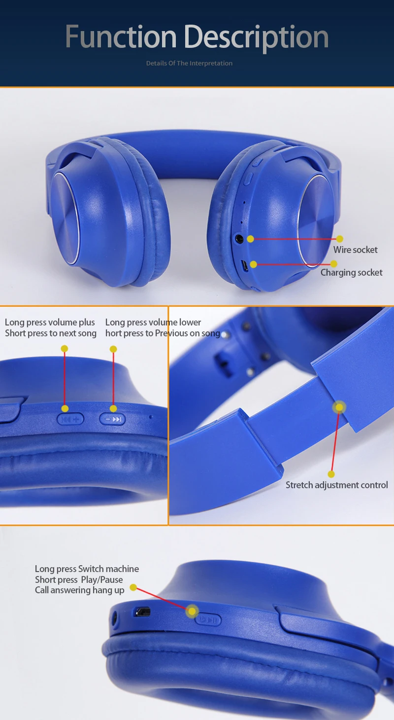 Bluetooth 4,2 наушники с микрофоном Музыкальная гарнитура Hi-Fi стерео наушники с шумоподавлением для мобильных телефонов Xiaomi Iphone Sumsamg Tablet