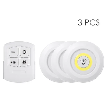

3 Pack LED Puck Light Remote Controller Brightness Adjustable Wireless Touch Sensor Control Night Lamp Cabinet Lighting