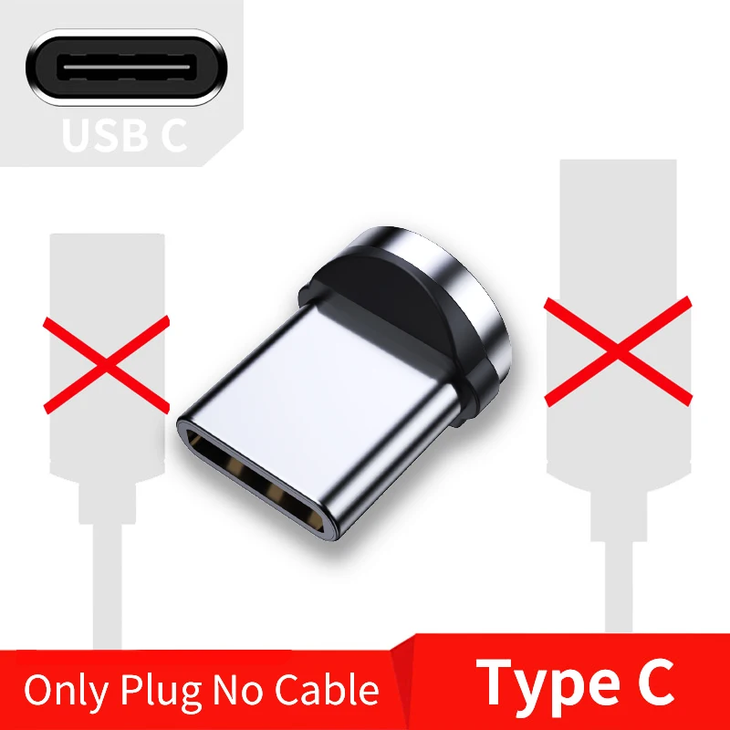 BaySerry светодиодный магнитный зарядный кабель Micro usb type C кабель провод для быстрого заряда для samsung S9 Xiaomi для iPhone 11 XR USB C - Цвет: Only Type C Plug