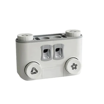 

Wall Mount Toothbrush Rack Toothpaste Squeezer Toothpaste Dispenser Toothbrush Holder Bathroom Accessories Storage Rack with 4 C