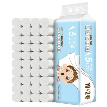 

12 Roll Toilet Paper Household Logs Roll Paper Customizable Toilet Paper Toilet Paper Coreless rolling paper tissue