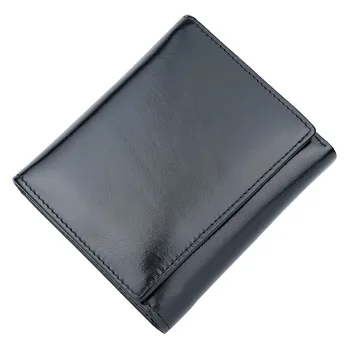 

The first layer of oil wax leather men and women casual wallet short section fashion simple neutral oil wax tri fold wallet