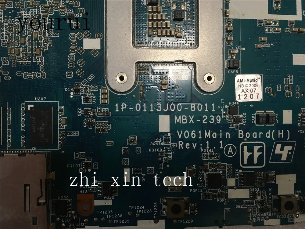 Yourui подходит для материнской платы ноутбука sony MBX-239 A1848532A 1p-0113j00-8011материнская плата DDR3 полностью протестирована