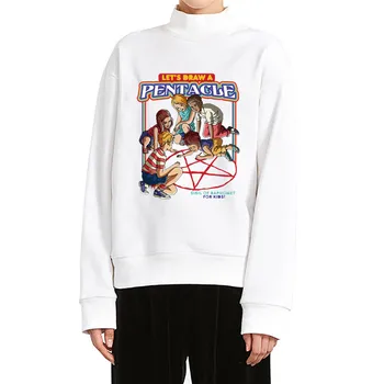

Fashion Cartoon Devil Printed Women Sweatshirt Casual Loose Spring Lady Pullovers Crew Neck Long Sleeve Female Tracksuit