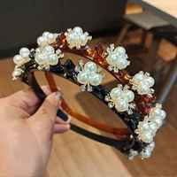 Double Layer Bands Clip Hairbands Fashion Plastic Braided Headband Punk New Knitting Womens Headwear Hair Accessories Pearl 3