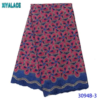 

High Quality Swis Voile Laces 2019 Latest Cotton African Dry Cotton Lace Fabric Nigerian Man Voile Lace 5Yards KS3094B