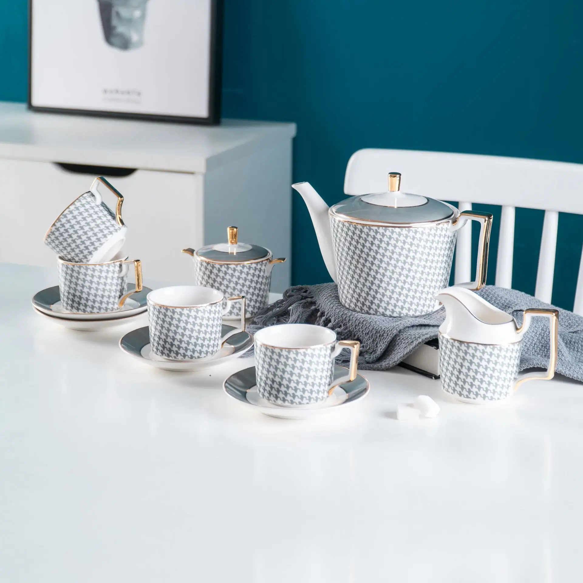 Фарфоровый чайный сервиз Bone China роскошный фарфоровый улучшенная чашка в горшке