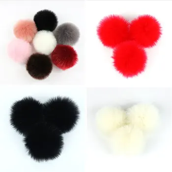 

Colorful 10cm Big Natural Raccoon Fur Pompon Foxes Fur Pompom For Women Hat Fur Pom Poms for Hats Caps for Knitted Hat Cap
