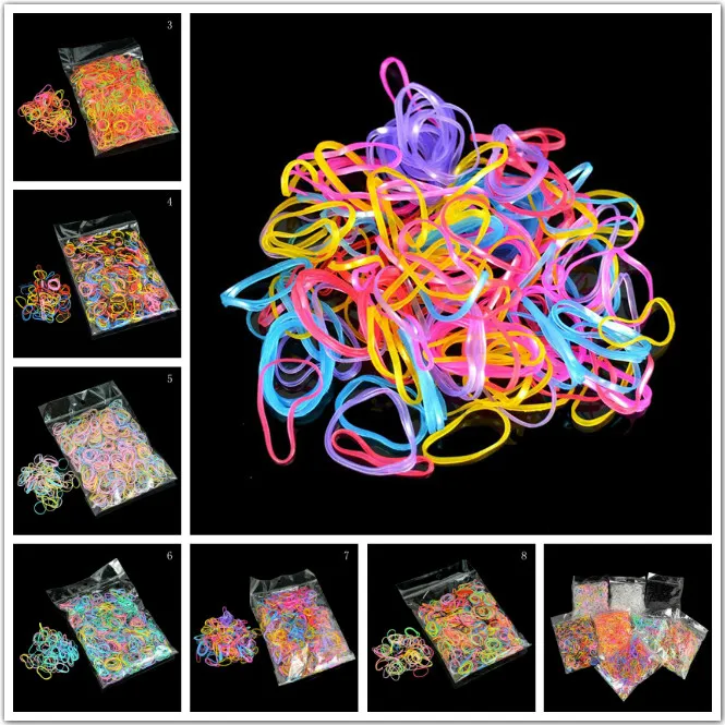 1000Pcs/Bag Cute Baby TPU Hair Holders Office  Rubber Bands Strong Elastic Stationery Holder Band Loop School Office Supplies