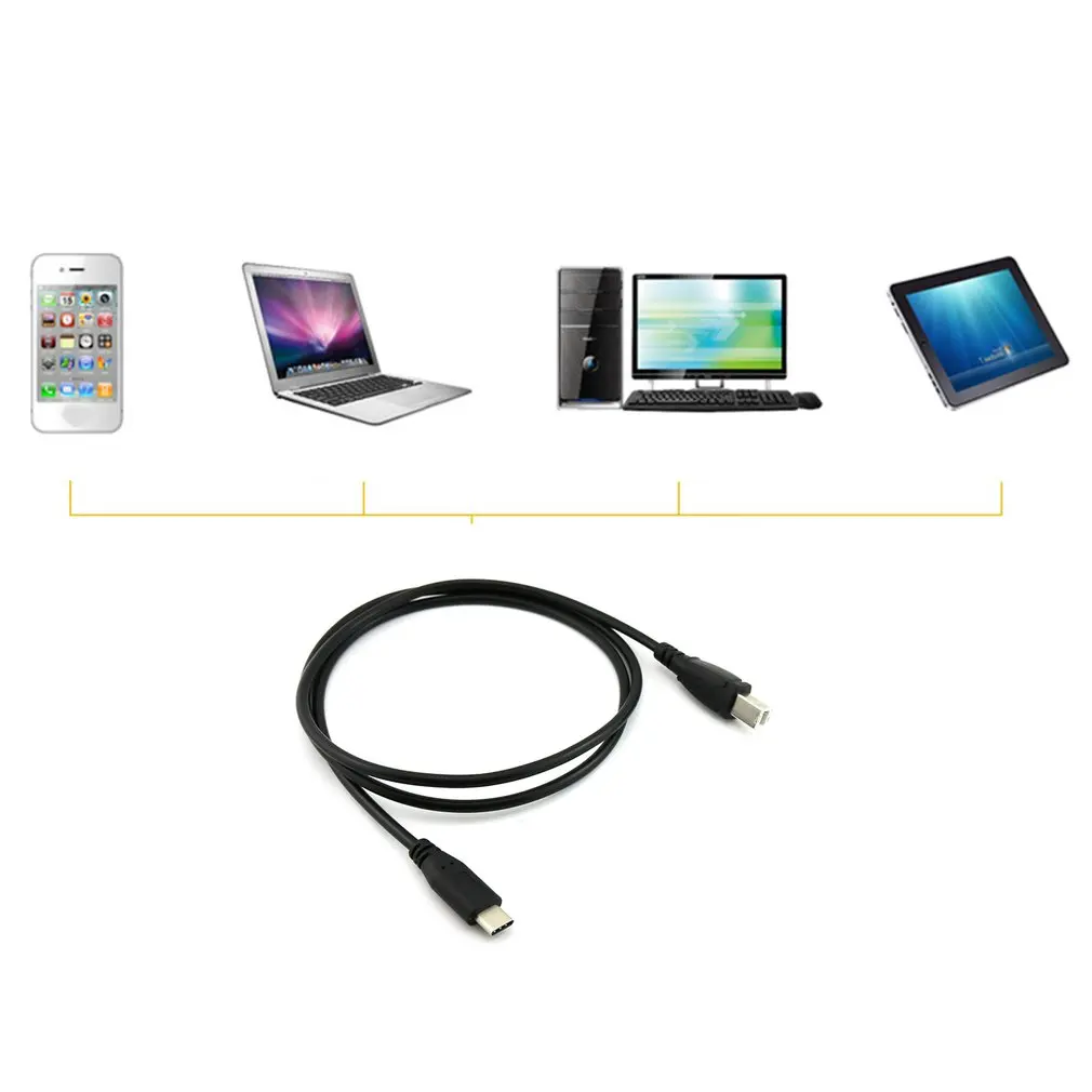 1MUSB-C USB 3,1 type C штекер USB 2,0 B Тип Мужской кабель для передачи данных Шнур для телефона принтер Прочный Мужской кабель для передачи данных
