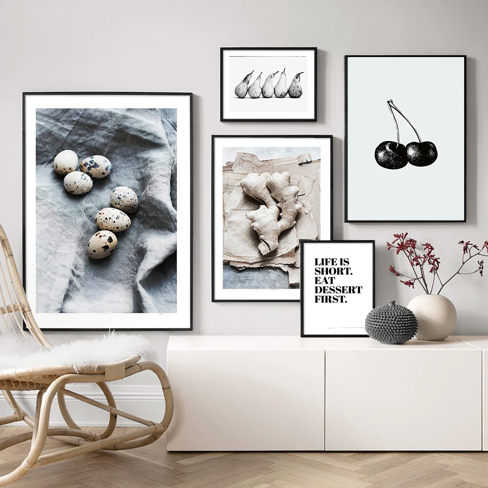 Granja Cocina Pared Arte Ingredientes Lienzo Pintura Cartel