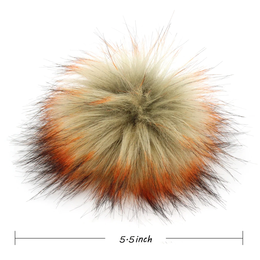 Упаковка из меха 12 оптом 14 см/5,5 дюймов искусственный помпон из меха енота эластичный шнур с кнопками для шапочки шапки вязание