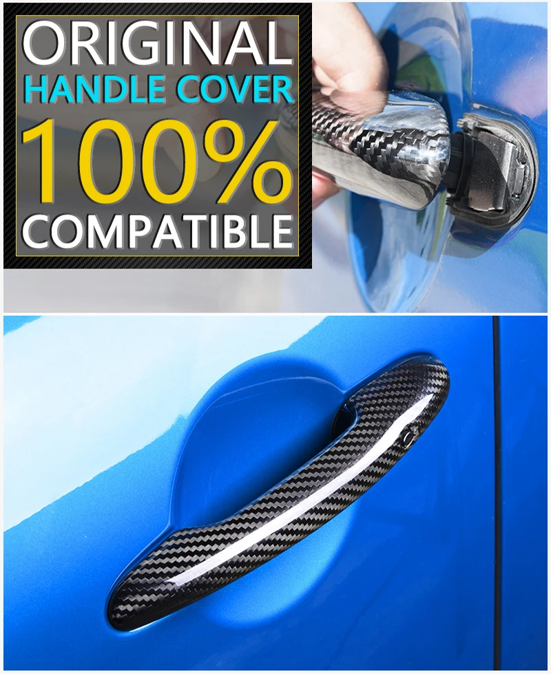 Черное углеродное волокно дверные ручки крышки для Subaru Legacy BN BS~ аксессуары наклейки отделка 2013 Chrome