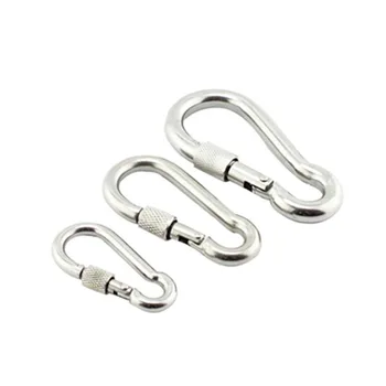 

2 Pcs Multifunctional 304 Stainless Steel Spring Snap Carabiner Quick Link Lock Ring Hook snap shackle Chain Fastener Hook