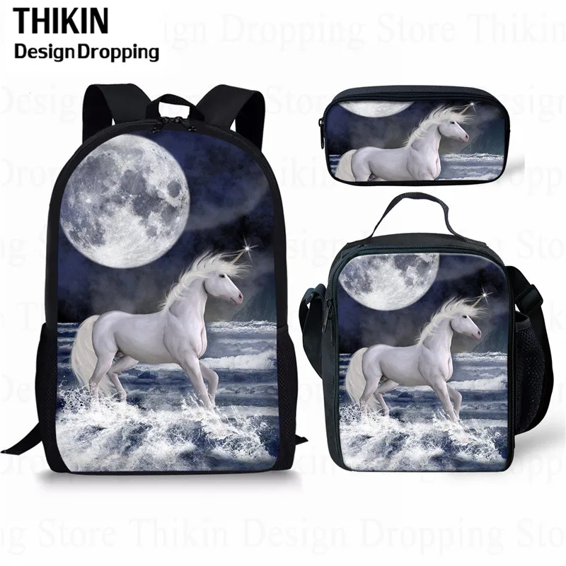 as picture THIKN 3 шт школьная сумка набор Galaxy/Unicorn школьный рюкзак для подростков мальчиков девочек Студенческая дорожная сумка для книг школьные сумки для подарков - Цвет: as picture
