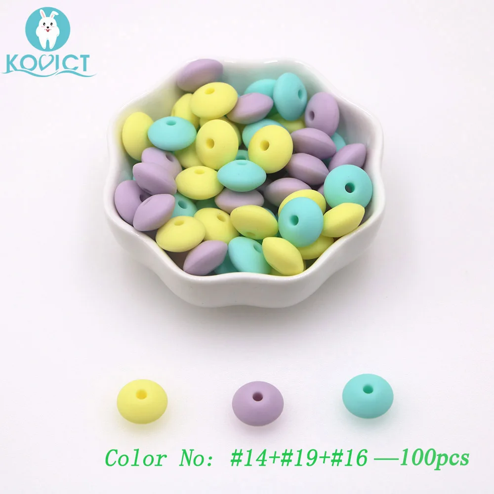 Most popular beads 4 Kovict 100/500/1000/2000 шт Детские чечевица силиконовые бусины 12 мм Детские Прорезыватели для зубов DIY соски-пустышки детская пустышка на цепочке Медсестра подарок - Цвет: Most popular beads 4