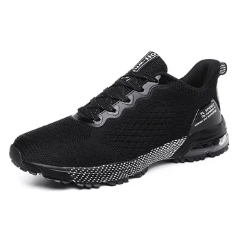 

New Men's spring and autumn breathable flying woven mesh shoes with casual wild shoes students air cushion bottom step shoes