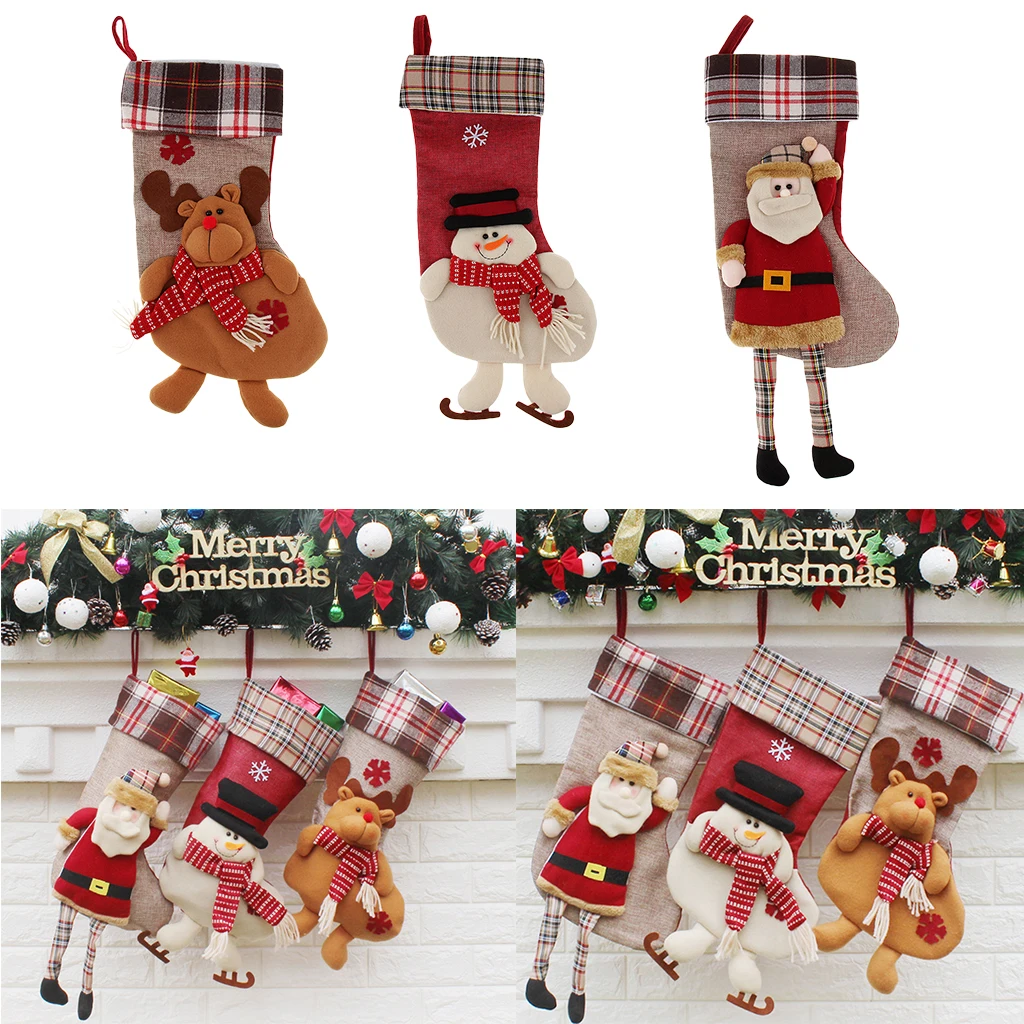 Christmas Stocking Character 3D Plush Cuff for Party Decorations Accessory