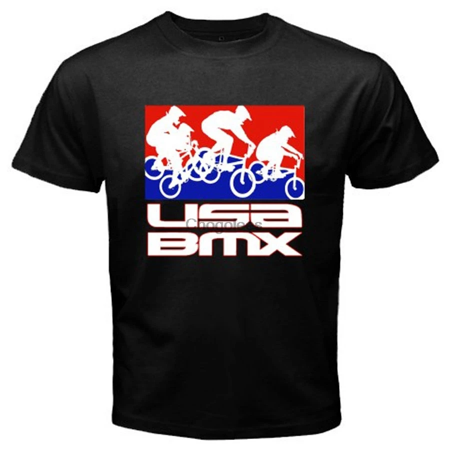 Новинка США Bmx Pro фанаты логотип спортивный велосипед Мужская черная футболка