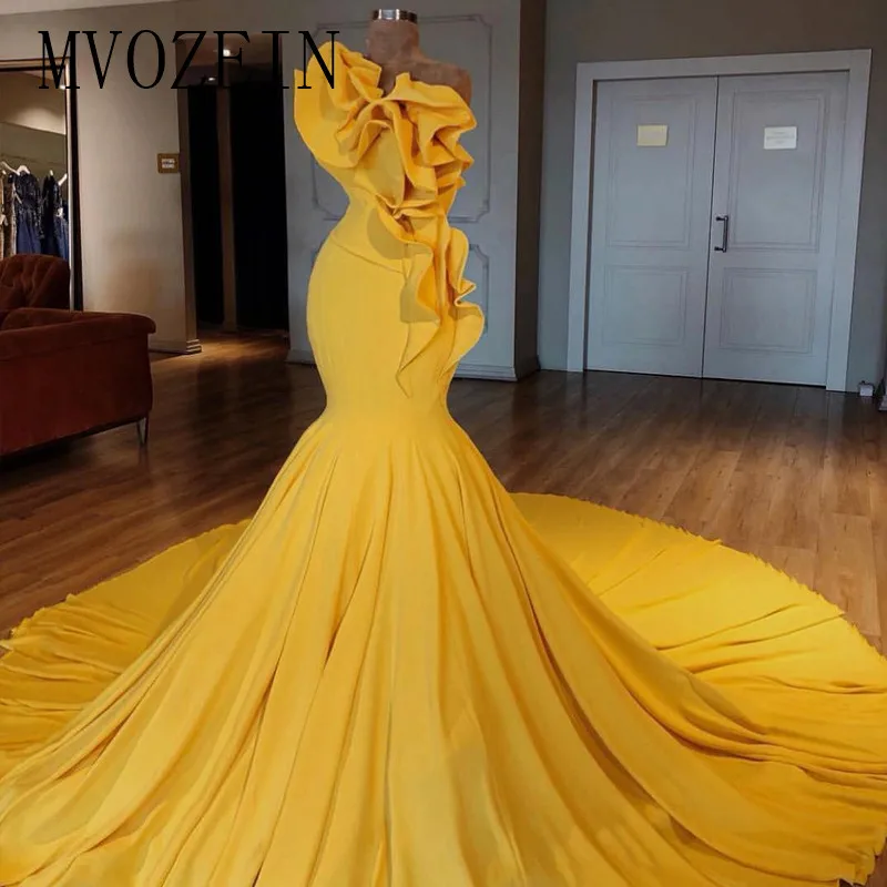 

Mermaid Evening Dresses One Shoulder Long Evening Dress 2019 Formal Party Gowns Robe de soiree