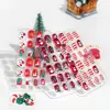 24Pcs/Set Christmas Style Kid Nail Tip Self-Adhesive Colorful DIY Full Cover False Nails Art Press On Tips for Gift 1