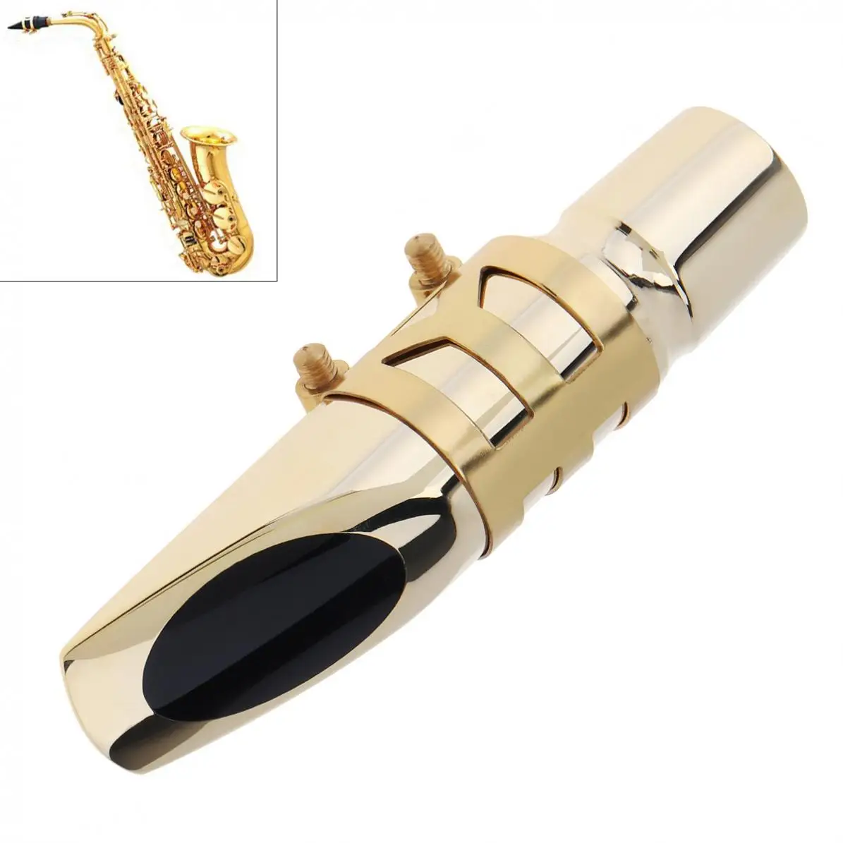 

Professional Gold Plated Metal Alto Saxophone Mouthpiece 6 for Playing the Classical Music