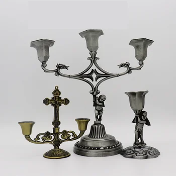 

Crystal Candle Holder Religious Cross Candle Holder Catholic Relics Church Candelabra 3 Branch