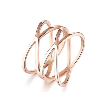 

LAN PALACE Titanium Steel Bar Spiral Bird's Nest Shape Size 5-8 Rose Gold Color Plating Tail Ring Jewelry For Women Girl