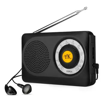 

YOREK Pocket Radios, Battery Operated AM FM Radio with Loud Speaker, Portable Transistor Radio for Walking, Camping