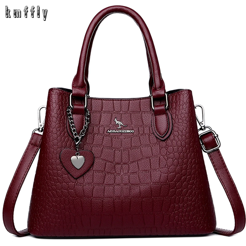 Bolsos de cuero de marca famosa para mujer, carteras de diseñador, de hombro de alta calidad, de gran capacidad| - AliExpress