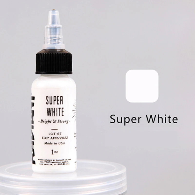 Super White 30 мл растительный экстракт пигментов чернил для татуажа 1 бутылка перманентного макияжа Инструменты для татуировки бровей и губ для боди-арта 14 цветов - Цвет: Super White