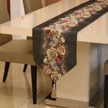 

European Table Runner Flower Embroidery Table Cloth Adornos De Mesa De Comedor