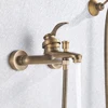 Antique Brass Bathroom Shower Faucet Bath Faucet Mixer Tap ABS Hand Shower Set Wall Mount Black Shower Control Valve Taps 3