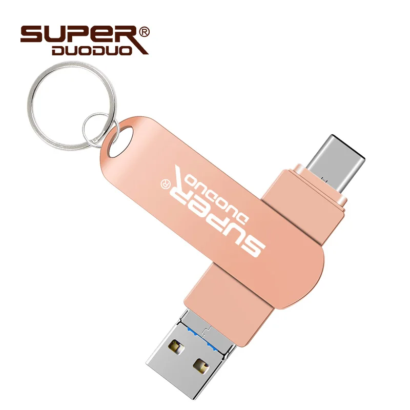 USB флэш-накопитель для iPhone X/8/7/7 Plus/6 Plus/6s/5/SE/ipad OTG Тип C флеш-накопитель HD флеш-накопитель 8 Гб оперативной памяти, 16 Гб встроенной памяти, 32 ГБ, 64 ГБ, 128 ГБ флеш-накопитель - Цвет: Розовый